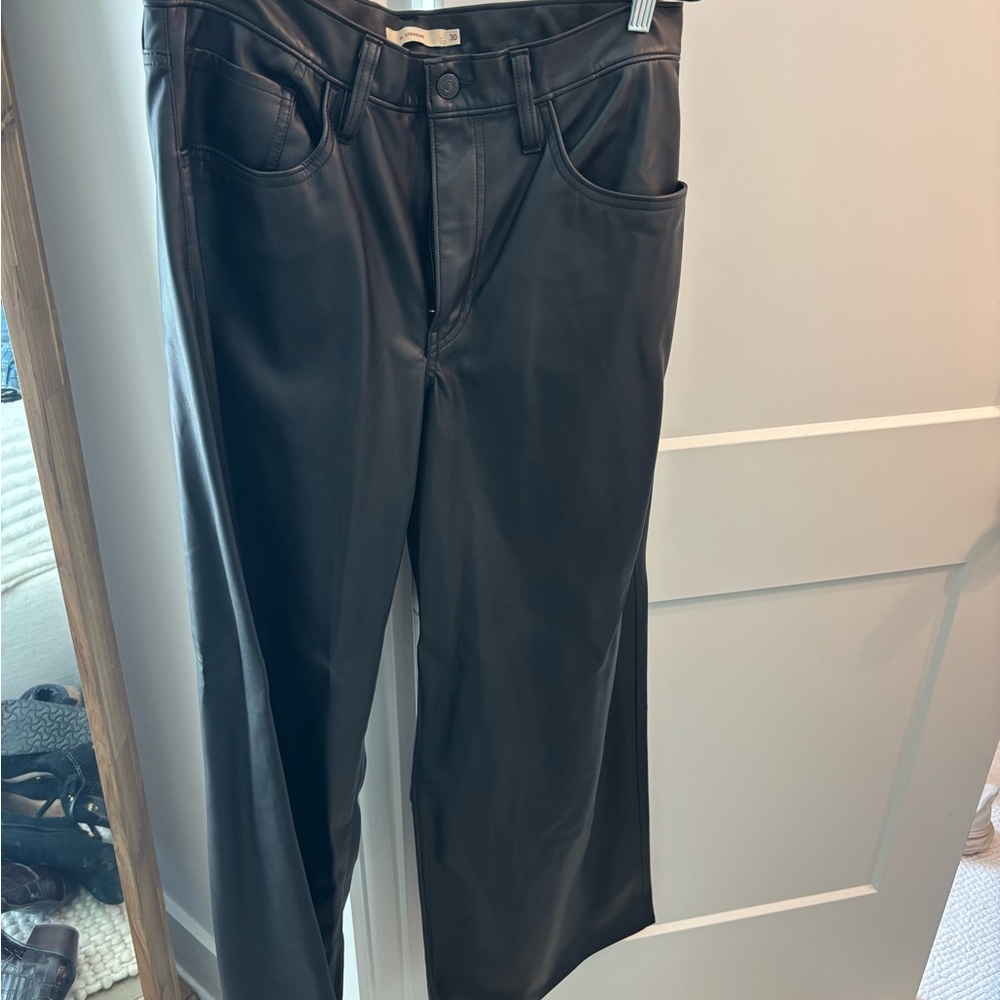 Chic Black Faux Leather Pants